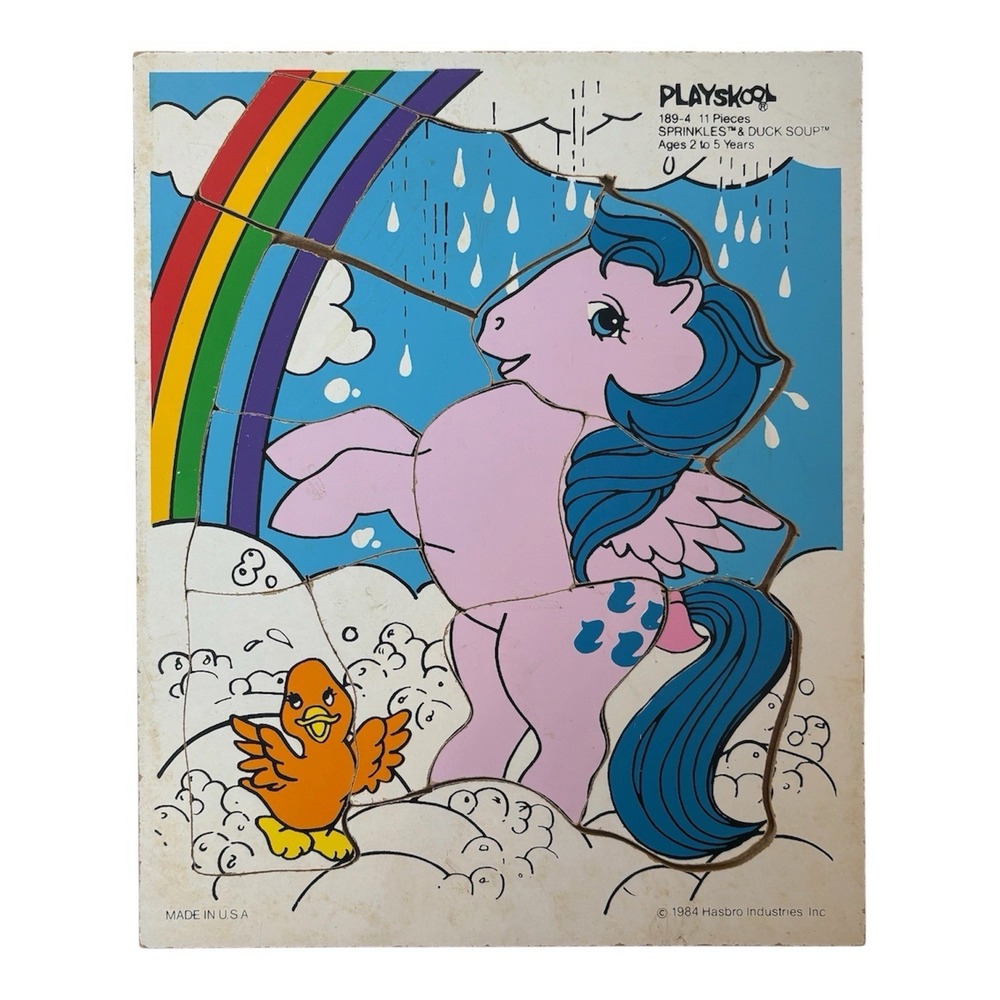 Vintage PLAYSKOOL My Toys & Sprinkles / My Little Pony Duck Soup Puzzles Wood